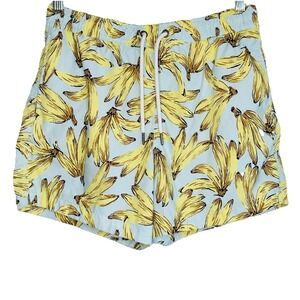 Abercrombie & Fitch Bananas Swim Trunks Medium Tropical Drawstring Lined Stretch